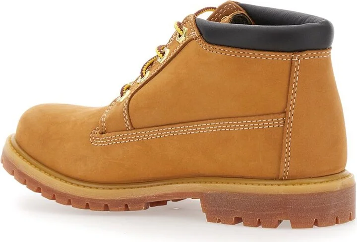 'Nellie Mid Chukka' Beige Ankle Boots With Embossed Logo On The Side And Padded Rear In Leather Woman - Image 3