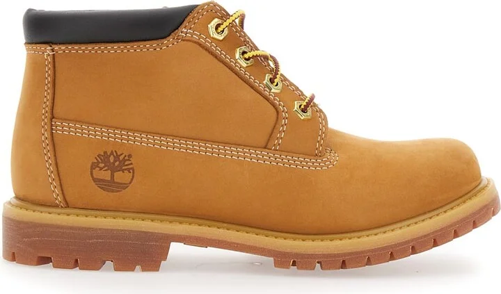 'nellie Mid Chukka' Beige Ankle Boots With Embossed Logo On The Side And Padded Rear In Leather Woman