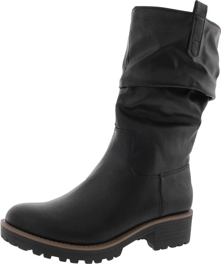 Nelliee Womens Solid Manmade Knee-High Boots