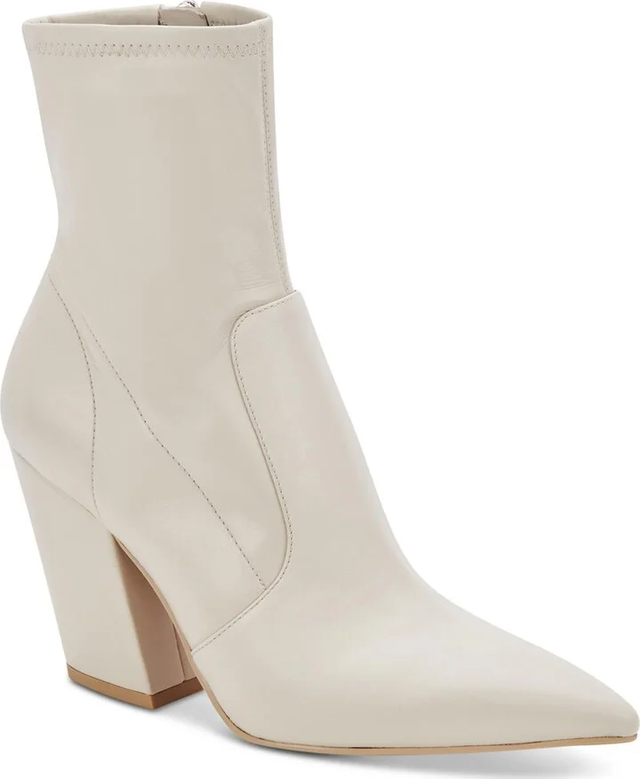 Nello Womens Faux Leather Pointed Toe Ankle Boots