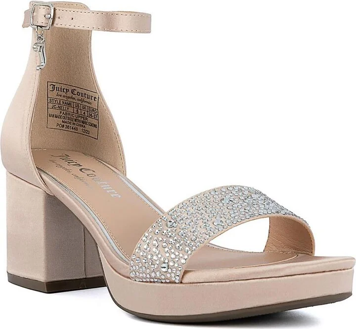 Nelly Womens Ankle Strap Open Toe Block Heel