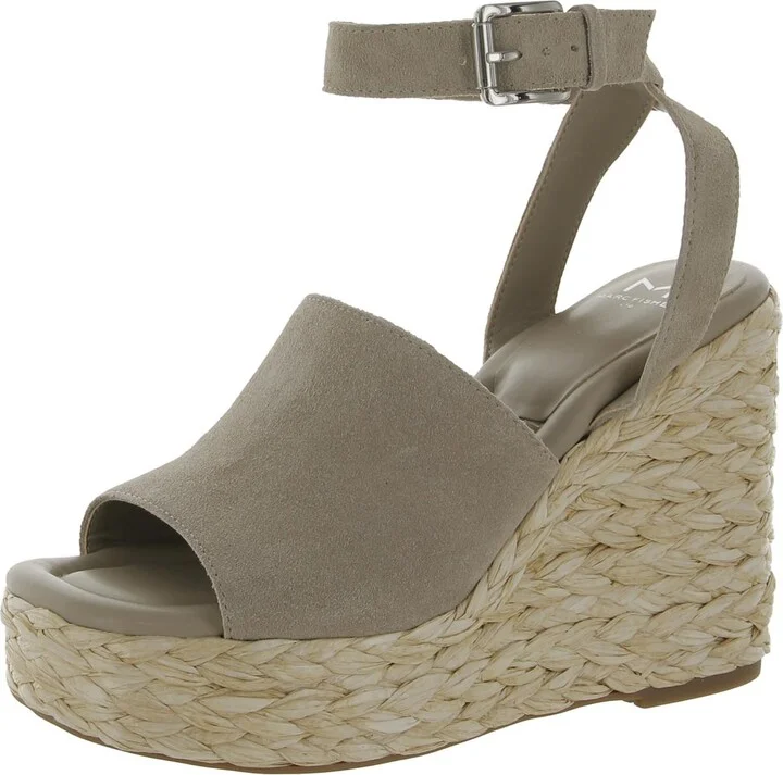 Nelly Womens Suede Woven Wedge Sandals