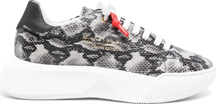 Nemesis python-print leather sneakers