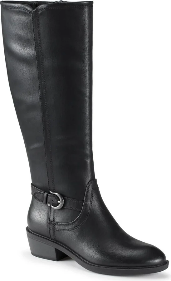 NENA Womens Buckle Leather Knee-High Boots