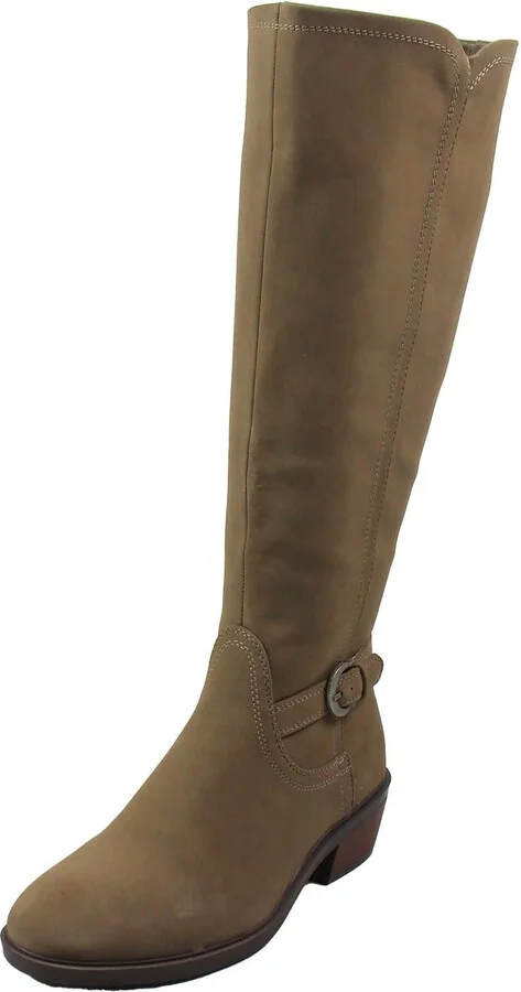 Nena Womens Leather Round Toe Knee-High Boots