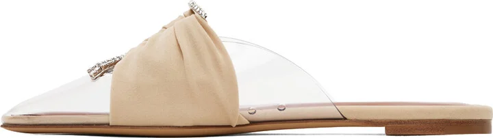 Nensi Dojaka Beige Pointed Toe Mule Flats - Image 3