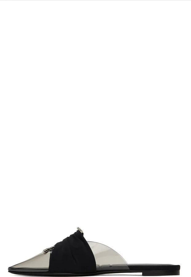 Nensi Dojaka Black Pointed Toe Mule Flats - Image 3