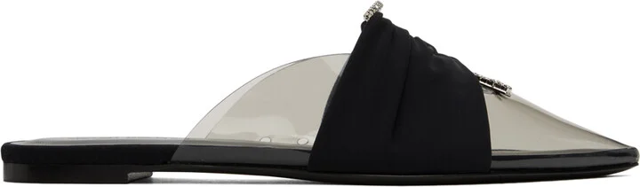 Nensi Dojaka Black Pointed Toe Mule Flats