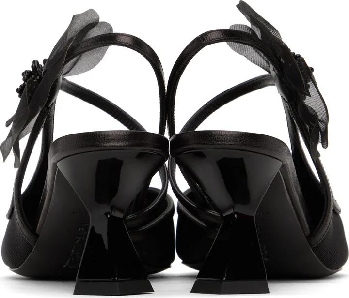 Nensi Dojaka Black Slingback Tulle Heels - Image 2