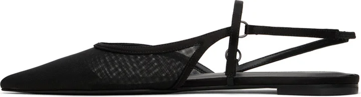 Nensi Dojaka Black Slingback Tulle Sandals - Image 3