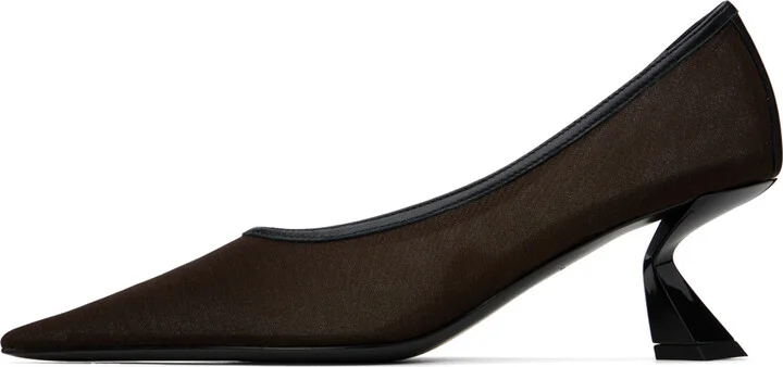Nensi Dojaka Brown Semi-Sheer Pumps - Image 3