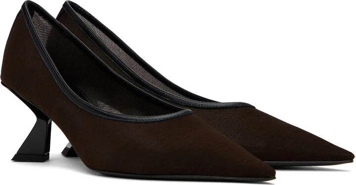 Nensi Dojaka Brown Semi-Sheer Pumps - Image 4