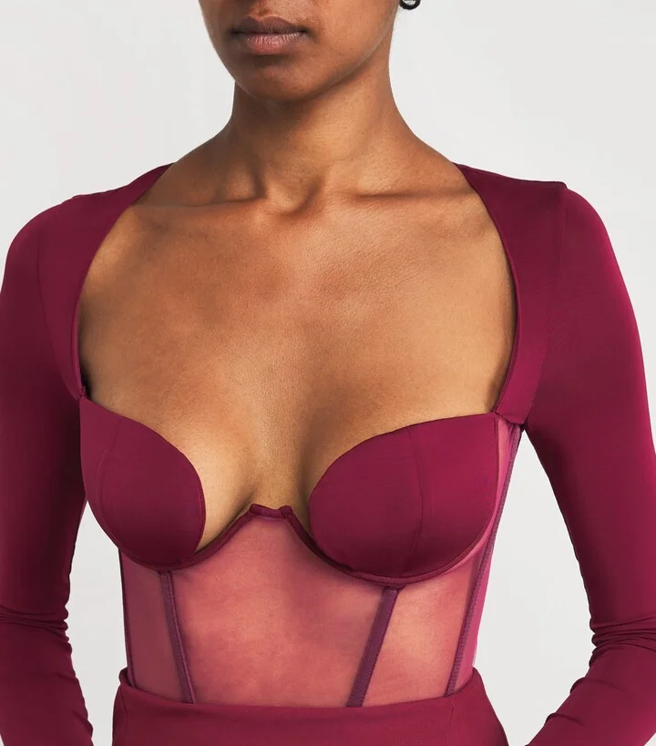 Nensi Dojaka Mesh Corseted Midi Dress - Image 4