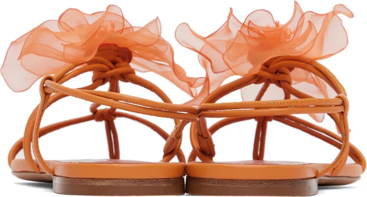 Nensi Dojaka Orange Appliqué Sandals - Image 2