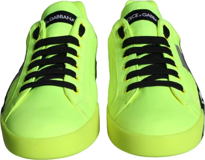 Neon Green Logo Tape Low Top Sneakers Men's Shoes (Pre-Owned) - Image 2