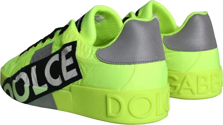 Neon Green Logo Tape Low Top Sneakers Men's Shoes (Pre-Owned) - Image 5