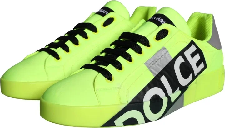 Neon Green Logo Tape Low Top Sneakers Men's Shoes (Pre-Owned)