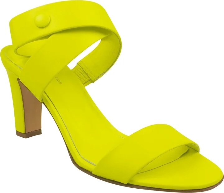 Neon Yellow Twist Strap Heels