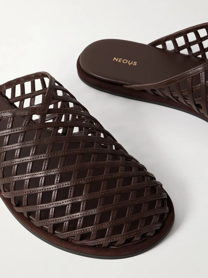NEOUS - Atik Leather Slippers - Brown - Image 4