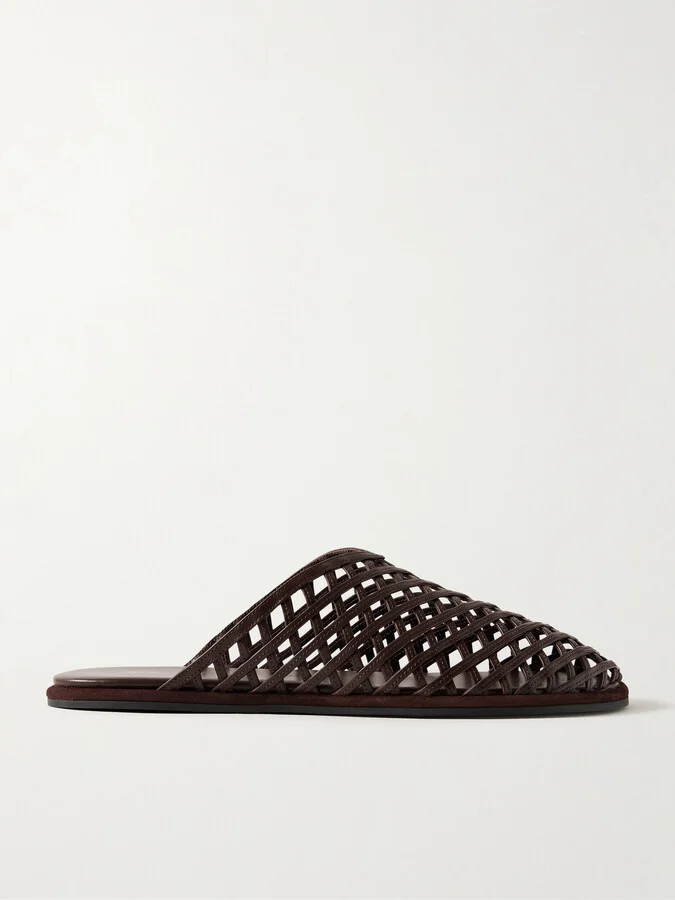 NEOUS - Atik Leather Slippers - Brown