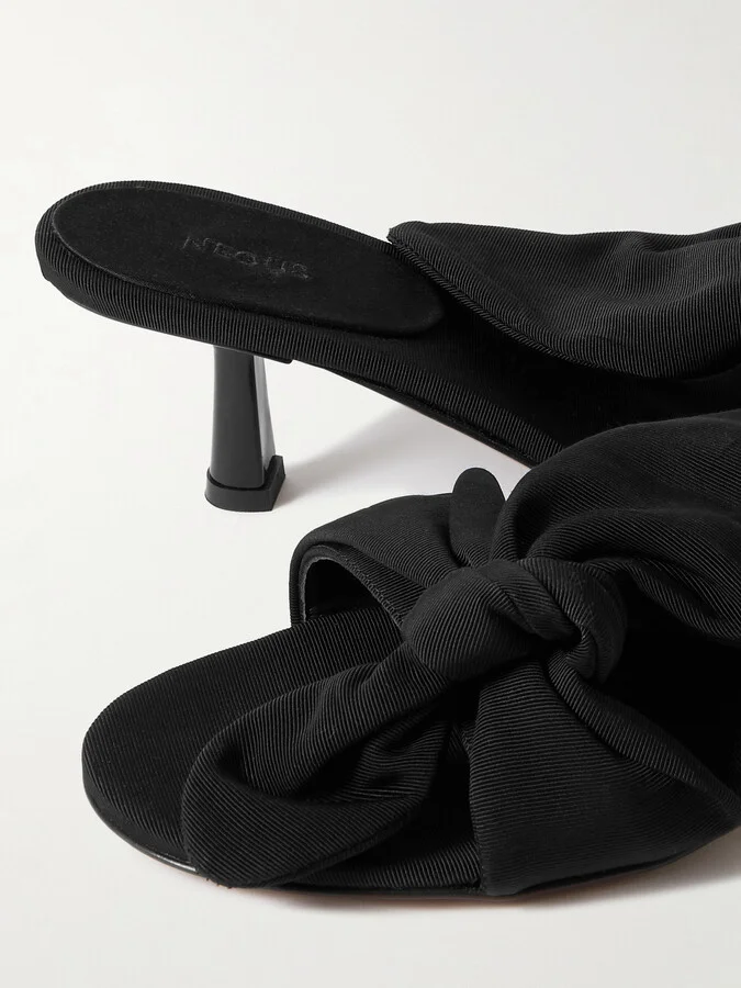 NEOUS - Diana Bow-detailed Grosgrain Sandals - Black - Image 4
