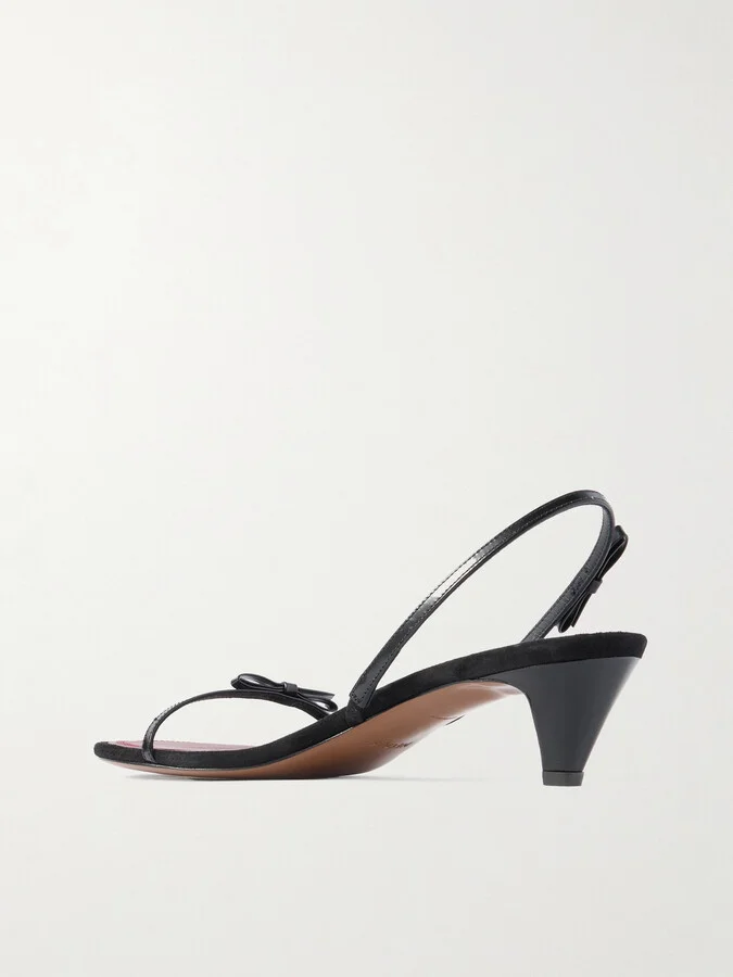 NEOUS - Diwo Bow-embellished Patent-leather Slingback Sandals - Black - Image 3
