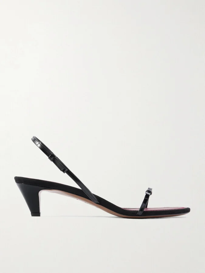 NEOUS - Diwo Bow-embellished Patent-leather Slingback Sandals - Black