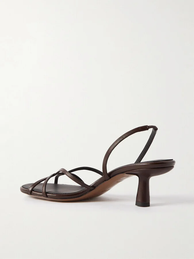 NEOUS - Ibor Leather Slingback Sandals - Brown - Image 3