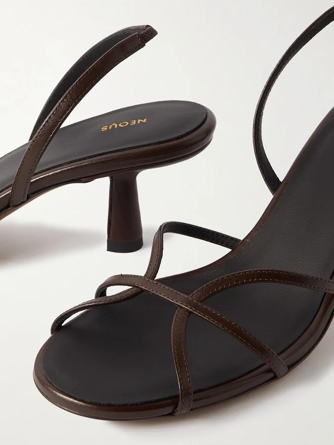 NEOUS - Ibor Leather Slingback Sandals - Brown - Image 4