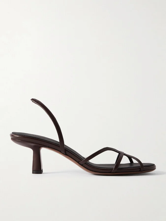 NEOUS - Ibor Leather Slingback Sandals - Brown