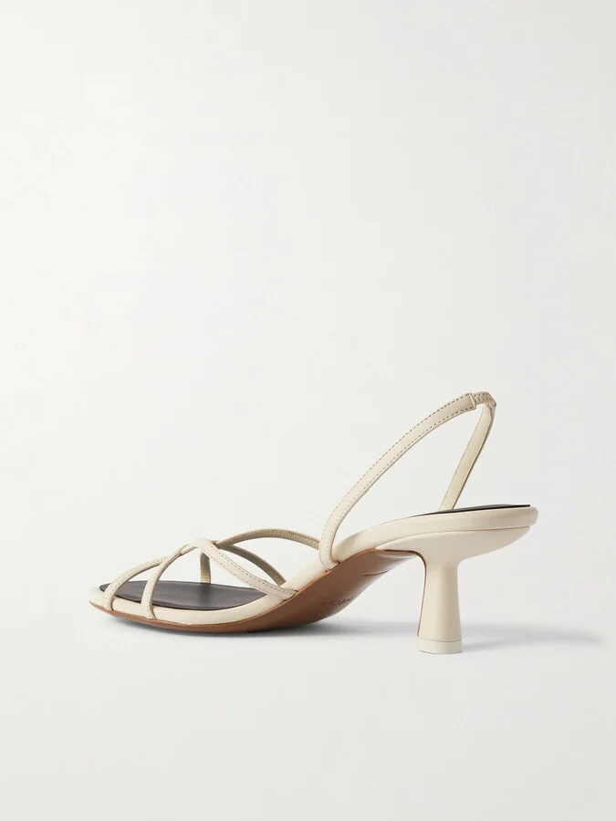 NEOUS - Ibor Leather Slingback Sandals - Cream - Image 3