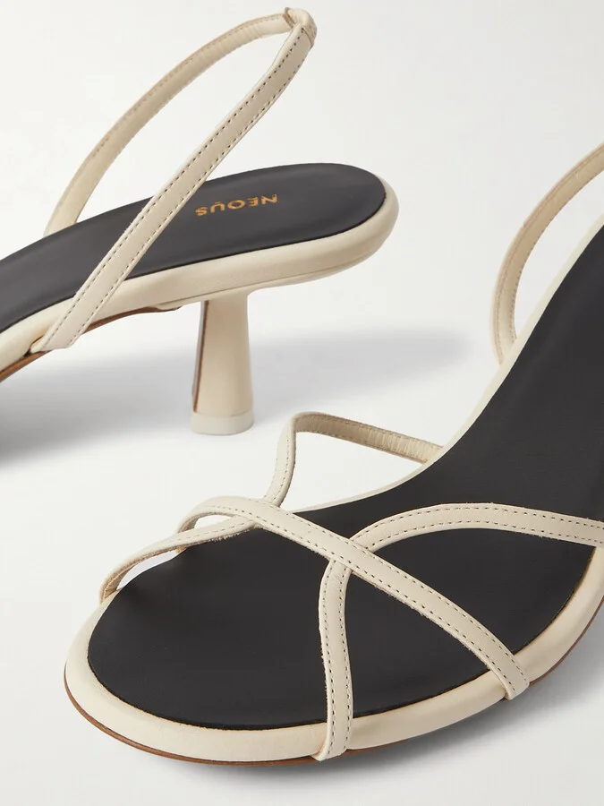 NEOUS - Ibor Leather Slingback Sandals - Cream - Image 4