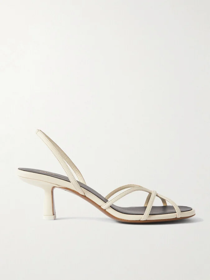 NEOUS - Ibor Leather Slingback Sandals - Cream