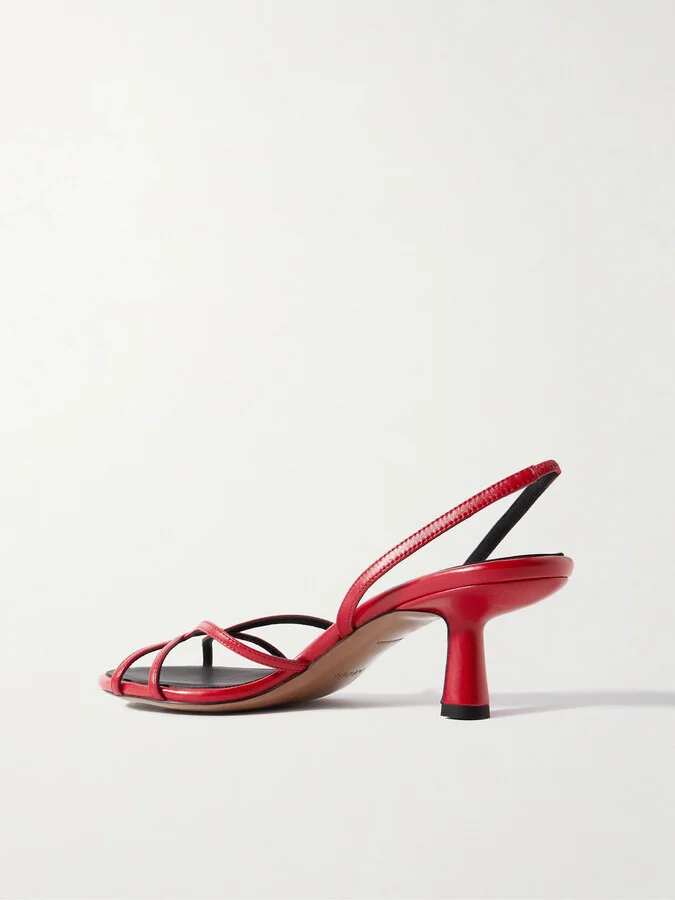NEOUS - Ibor Leather Slingback Sandals - Red - Image 3