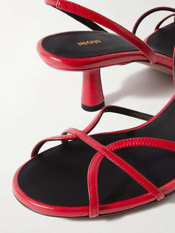 NEOUS - Ibor Leather Slingback Sandals - Red - Image 4