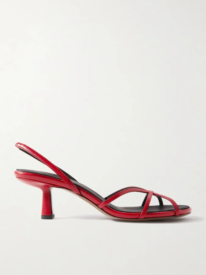 NEOUS - Ibor Leather Slingback Sandals - Red