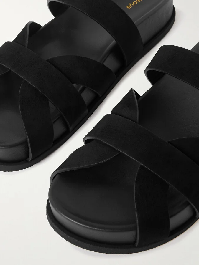NEOUS - Ibor Suede Slides - Black - Image 4