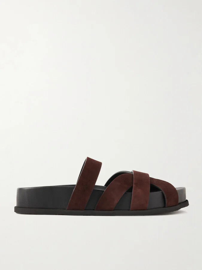 NEOUS - Ibor Suede Slides - Brown