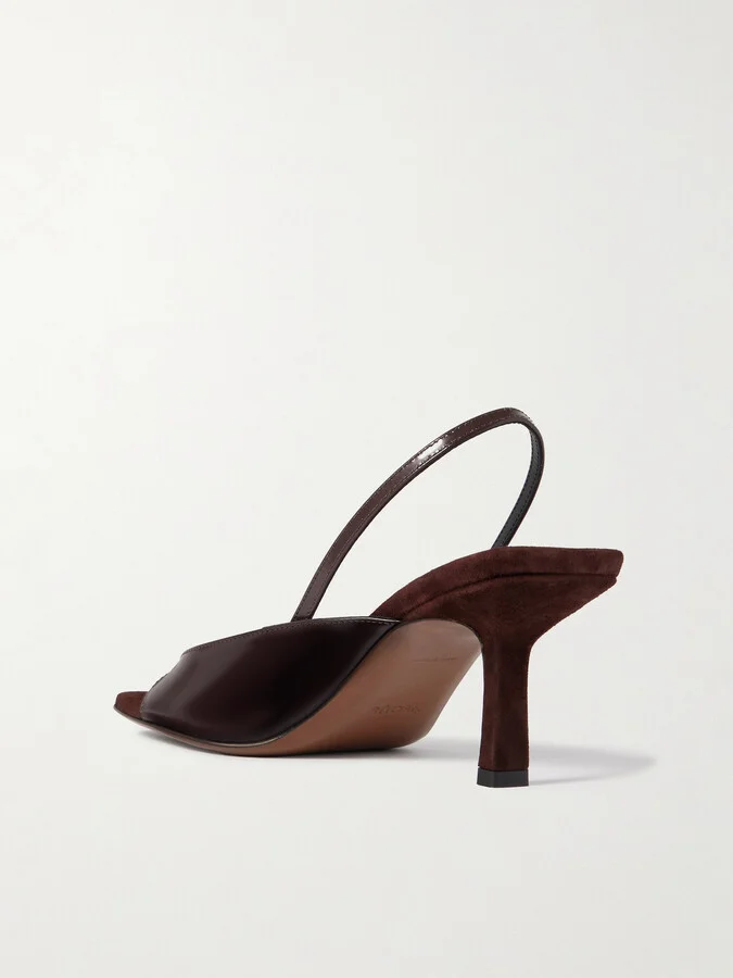 NEOUS - Kamui Glossed-leather Slingback Sandals - Brown - Image 3