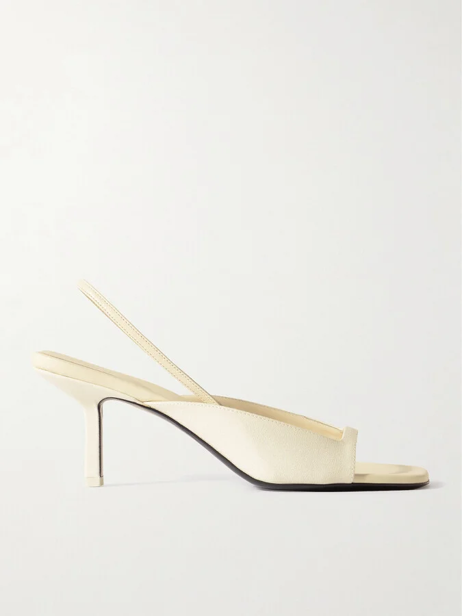 NEOUS - Kamui Leather-trimmed Cady Slingback Sandals - Cream
