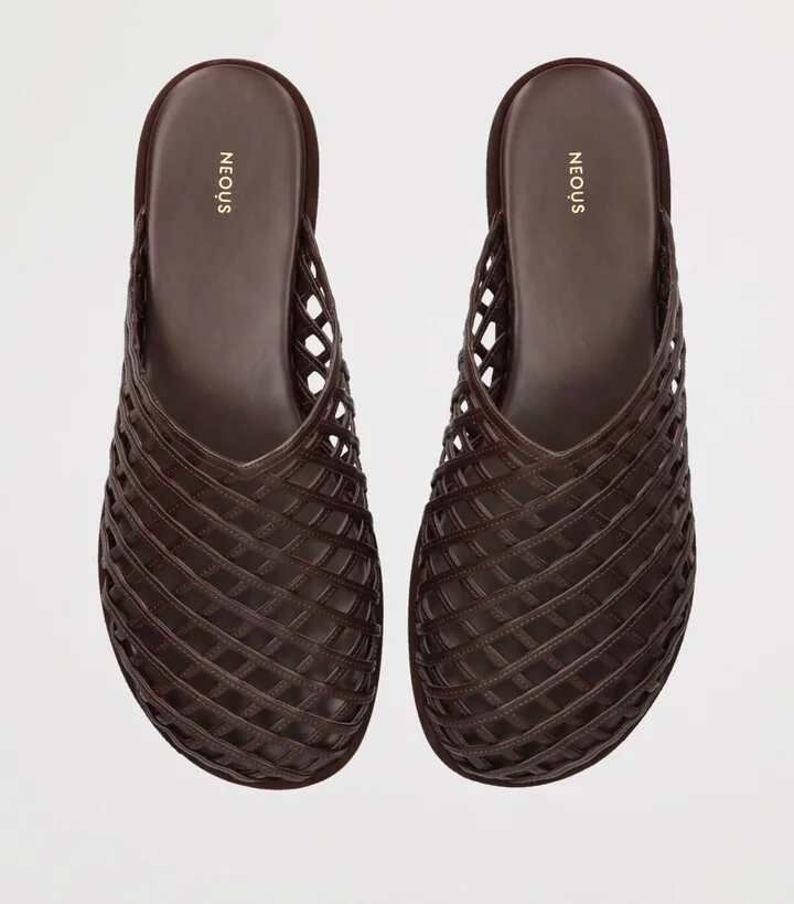 Neous Leather Woven Atik Slides - Image 4