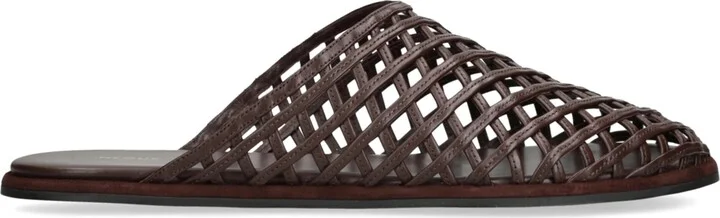 Neous Leather Woven Atik Slides