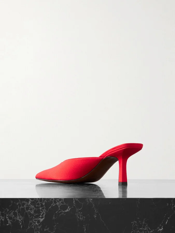 NEOUS - Matar Satin Mules - Red - Image 3