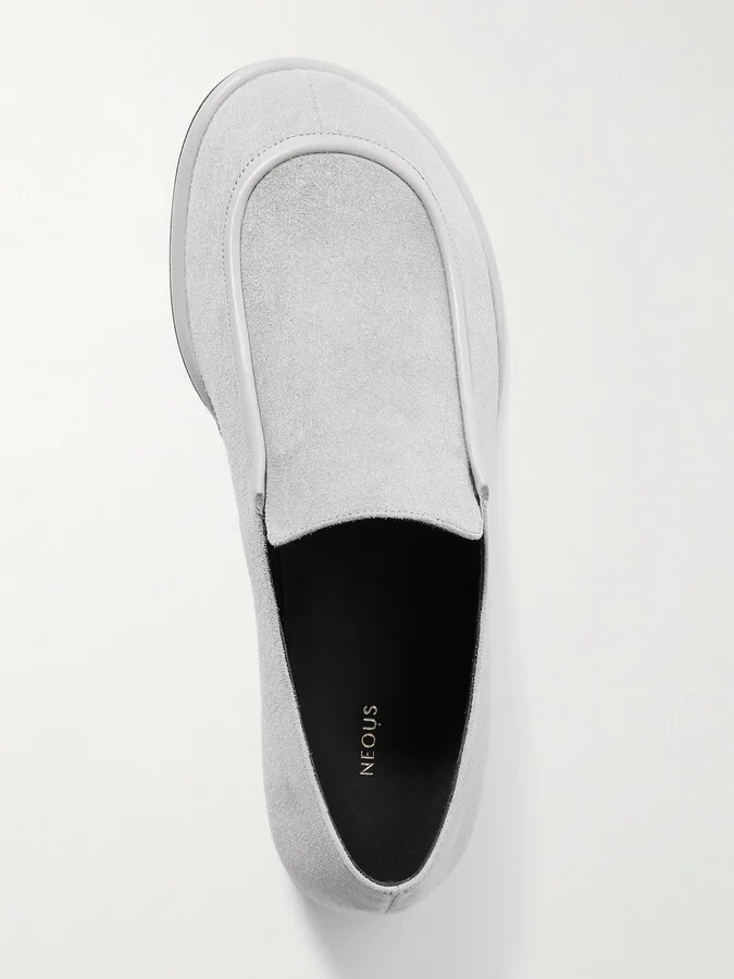 NEOUS - Polaris Leather-trimmed Suede Loafers - Gray - Image 5