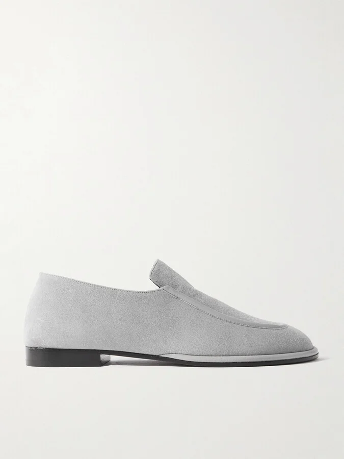 NEOUS - Polaris Leather-trimmed Suede Loafers - Gray