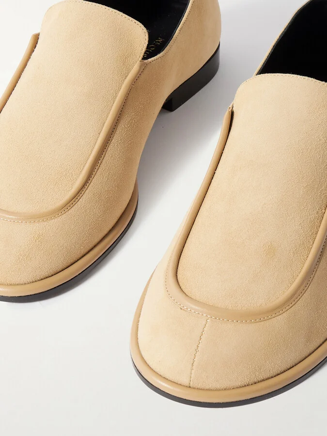 NEOUS - Polaris Leather-trimmed Suede Loafers - Neutrals - Image 4