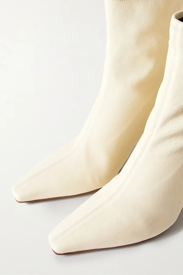 NEOUS - Ran Stretch-leather Ankle Boots - Cream - Image 4