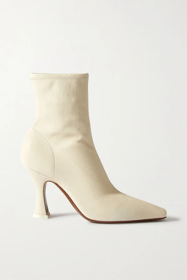 NEOUS - Ran Stretch-leather Ankle Boots - Cream