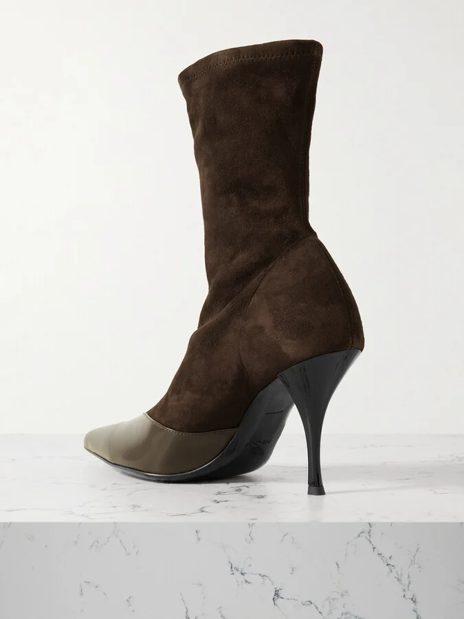 NEOUS - Vega Paneled Leather-trimmed Suede Ankle Boots - Brown - Image 3