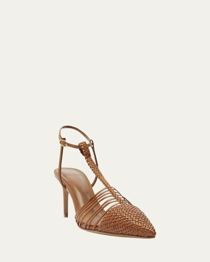 Nessa Pointed Woven Leather Sandals - Image 2